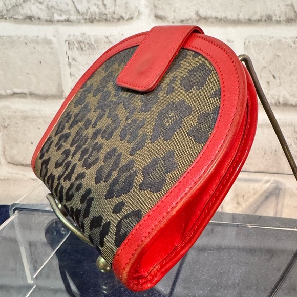 Fendi Leopard/Red Leather Round Wallet SEXY RARE with COA - Picture 8 of 11